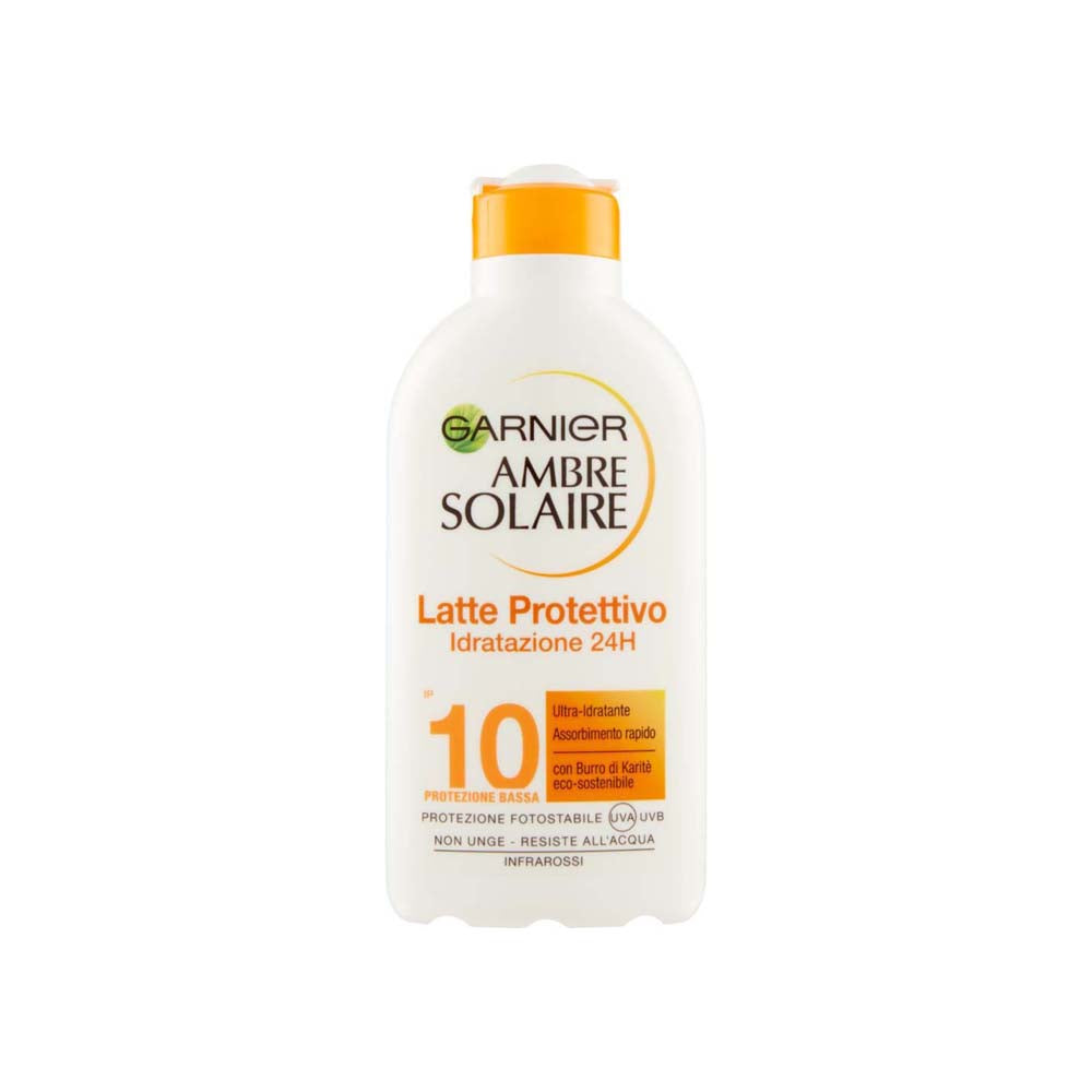 Ambre Solaire Latte Protettivo Idratazione 24h SPF10_3600540586711_Garnier