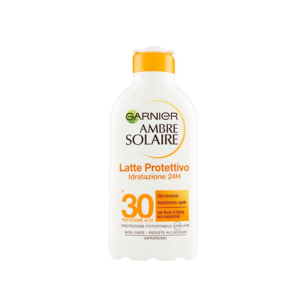 Ambre Solaire Latte Protettivo Idratazione 24h SPF30_3600542225335_Garnier