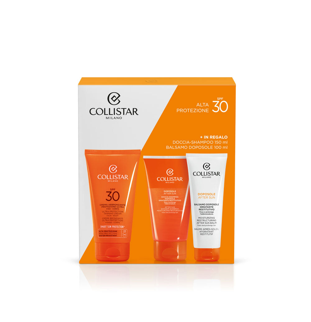 Crema Abbronzante Protezione Ultra Viso e corpo SPF30 Cofanetto_8015150262477_Collistar
