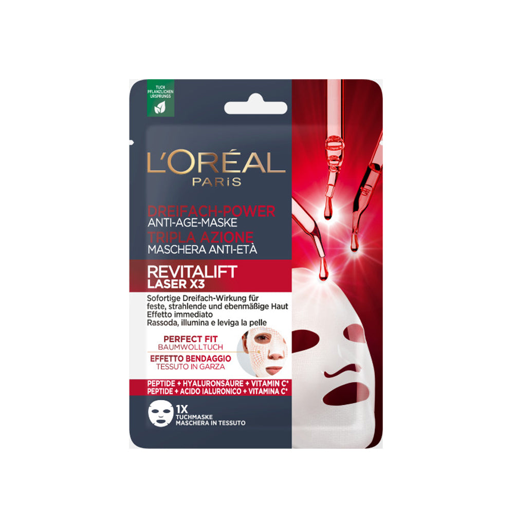 Laser x3 Maschera in Tessuto Anti-Età Tripla Azione_3600524050894_L'Oréal