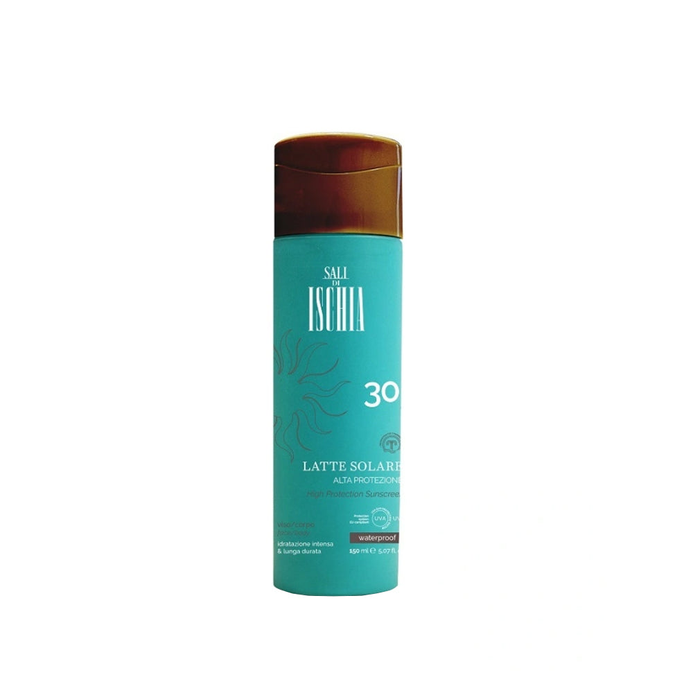 Latte Solare Alta Protezione SPF30 Waterproof per Corpo e Capelli_8052747545636_Ischia Eau Thermale