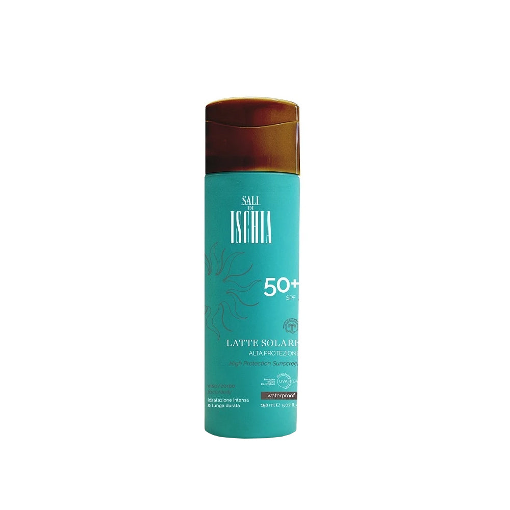 Latte Solare Alta Protezione SPF50+ Waterproof per Corpo e Capelli_8052747545643_Ischia Eau Thermale