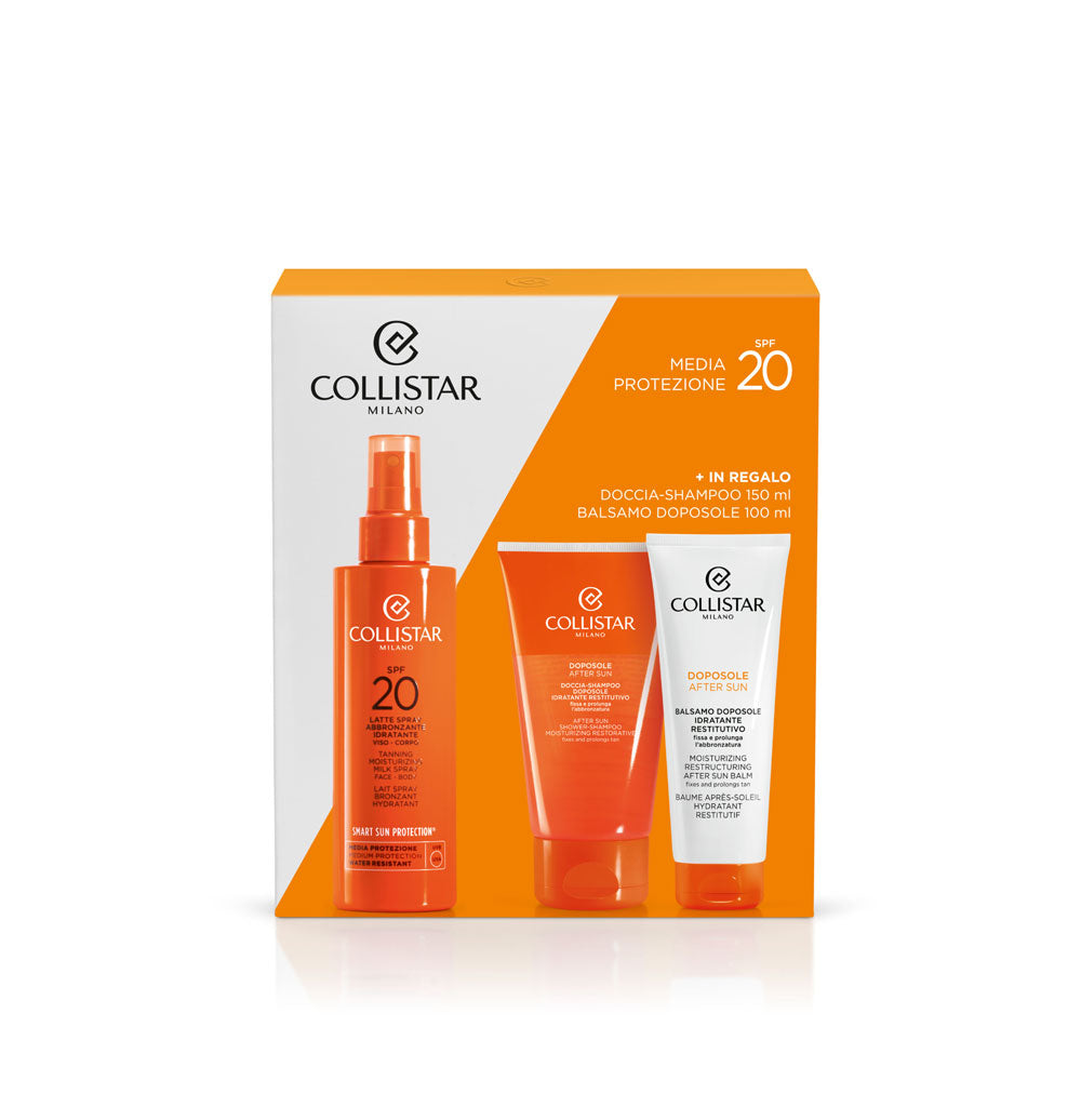 Latte Spray Abbronzante Idratante Viso e corpo SPF20 Cofanetto_8015150262460_Collistar