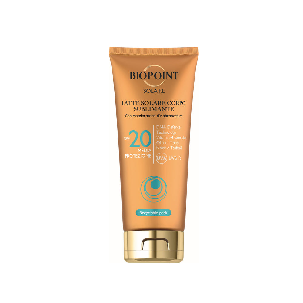Latte solare corpo sublimante SPF20 Media protezione_8052862412127_Biopoint