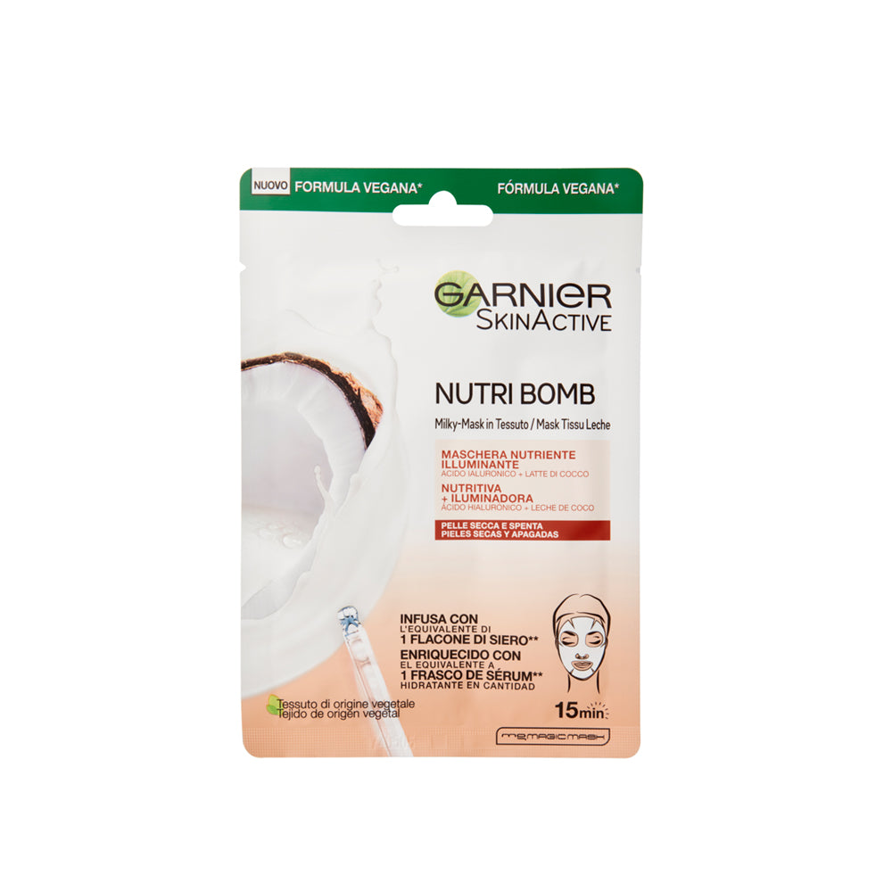 Nutri Bomb Latte di Cocco Maschera in Tessuto per Pelli Secche_3600542319737_Garnier