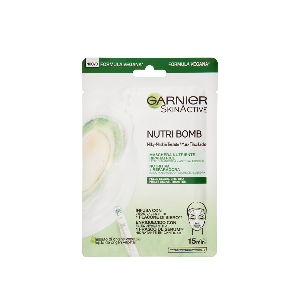 Nutri Bomb Latte di Mandorla Maschera in Tessuto per Pelli Secche_3600542319522_Garnier