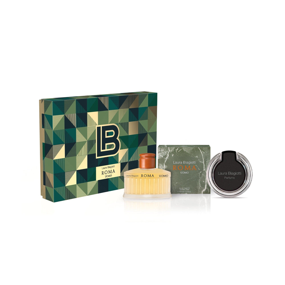 Roma Uomo Eau de Toilette Cofanetto Regalo con Caricatore Wireless Smartphone_8059036000357_Laura Biagiotti