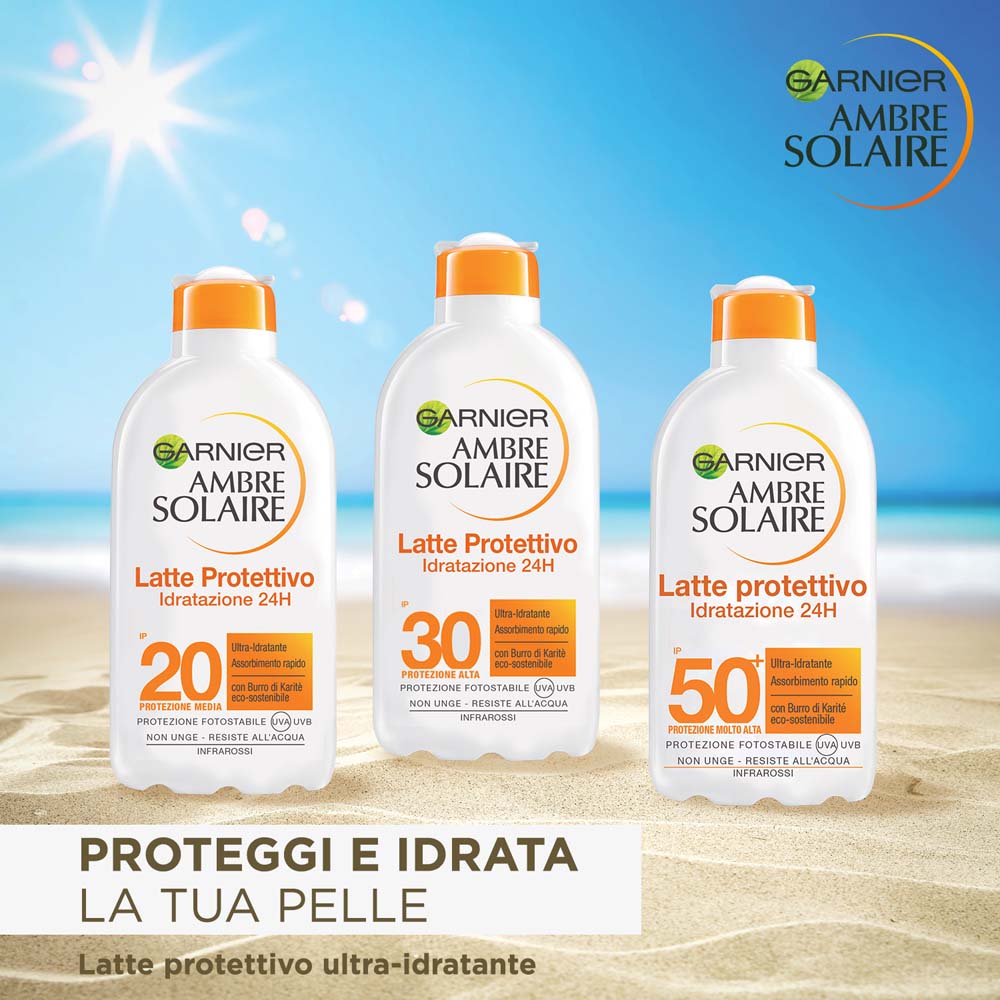 Ambre Solaire Latte Protettivo Idratazione 24h SPF30_3600542225335_Garnier-2