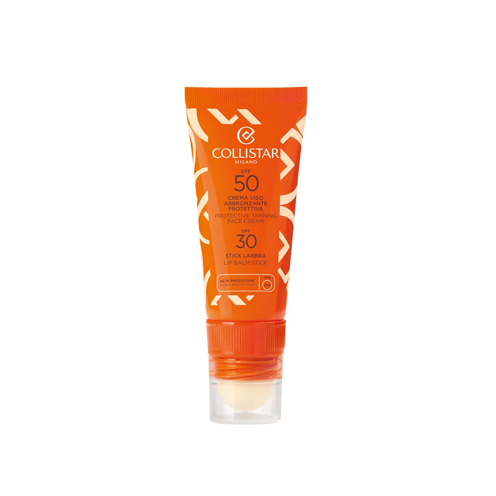 Crema Viso Abbronzante Protettiva SPF50 + Stick Labbra SPF30_8015150009836_Collistar
