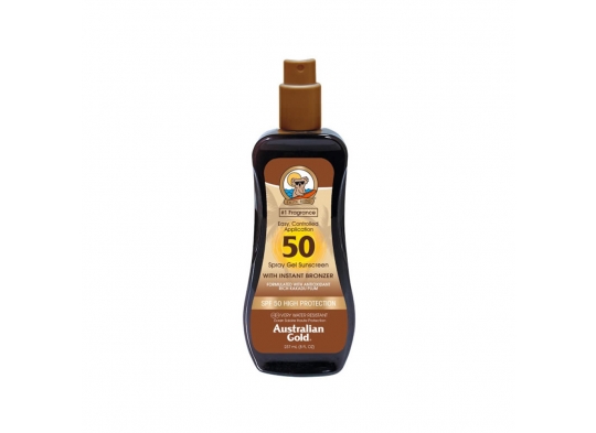 Spray Gel Sunscreen SPF50 con Instant Bronzer